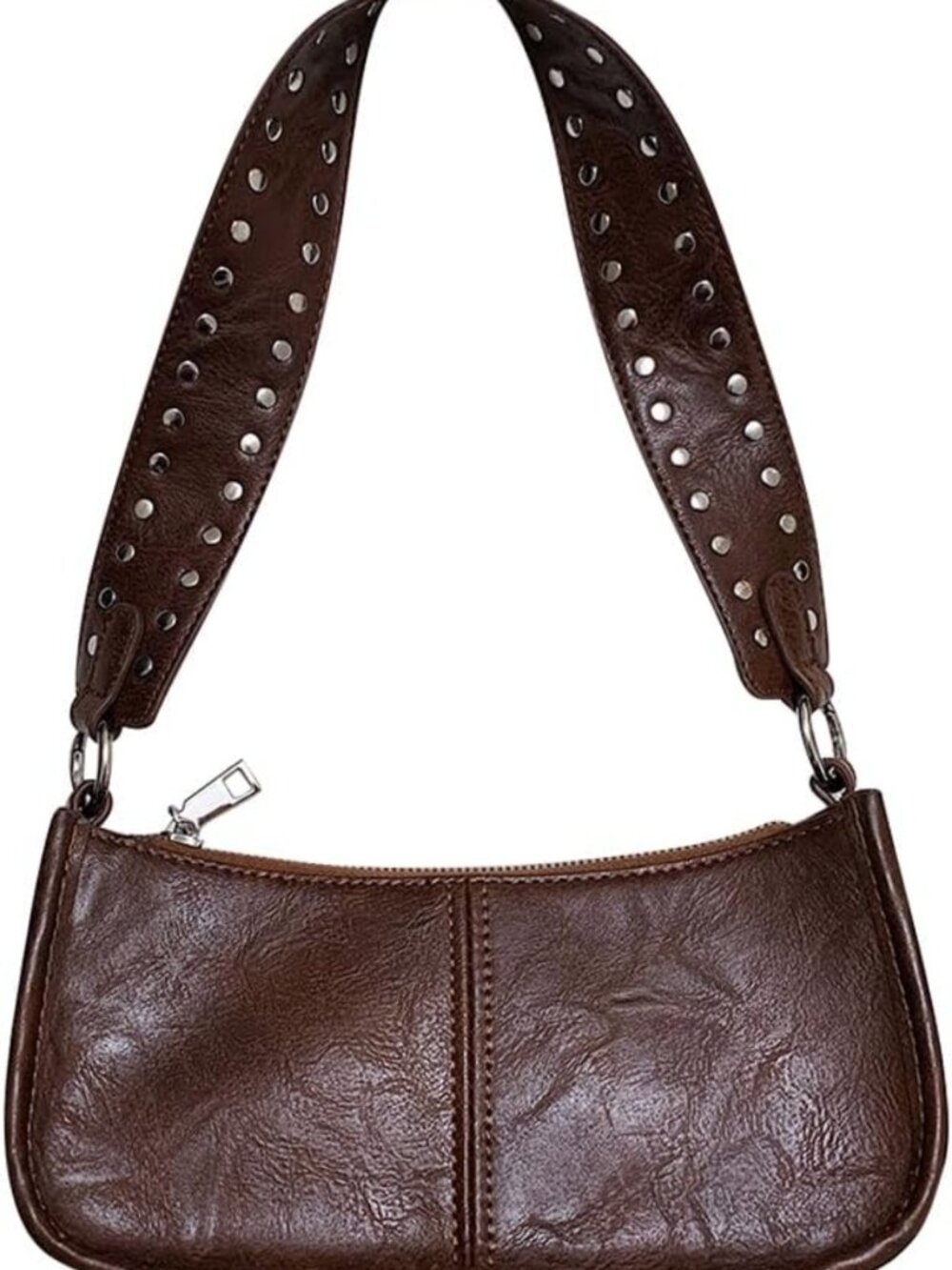 Trendy Y2K Retro Studded Crossbody Bag | Small Leather Hobo Shoulder Purse
